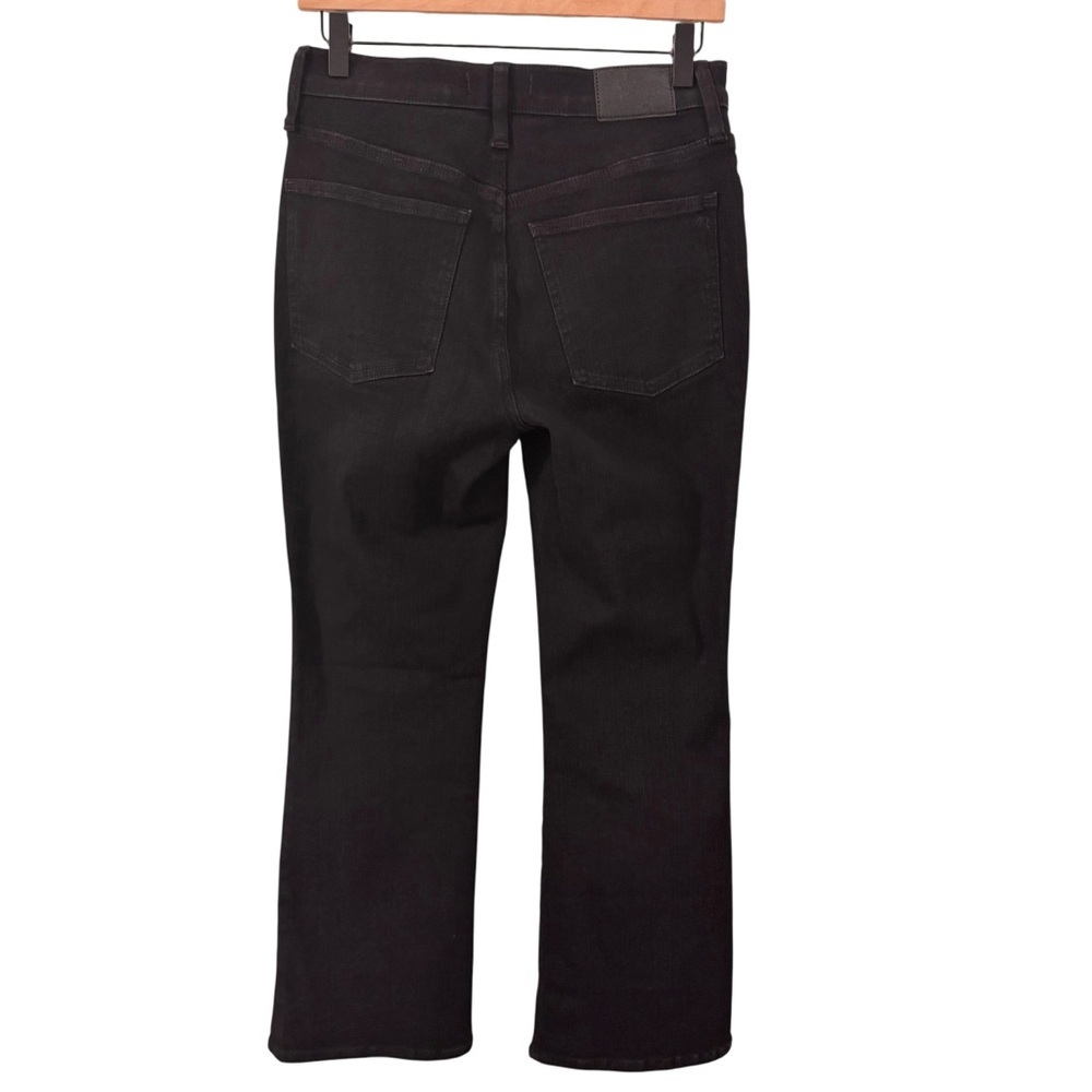 Madewell Mid-Rise Kick Out Crop Jeans in "Black Rinse Wash" Size 28 - Picture 11 of 16